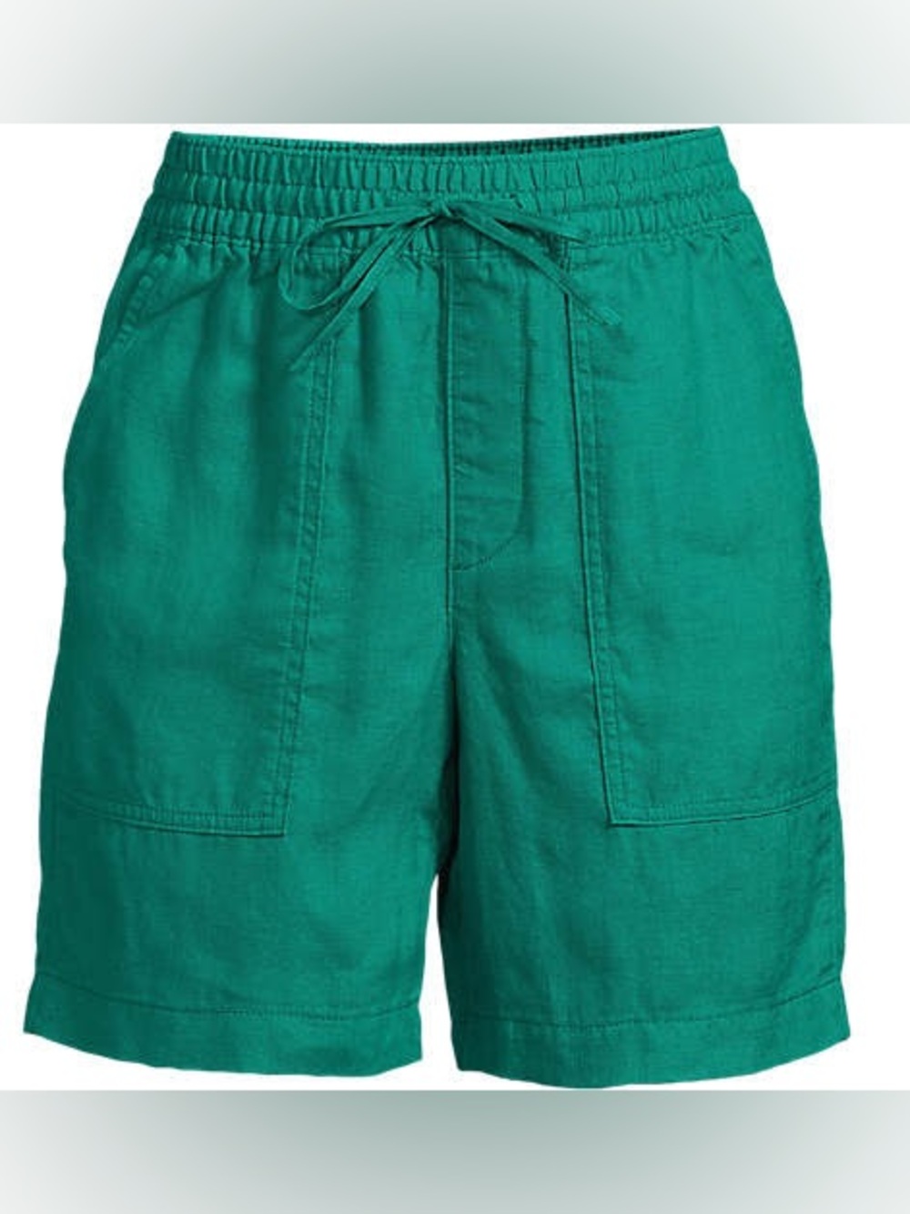 Landsend Linen High Rise Drawstring Shorts Size Small 6-8 5 inch inseam